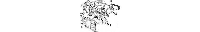 Circuit de refroidissement COURIER 1.8 Diesel de 1989 a 1996 Circuit de refroidissement COURIER 1.8 Diesel de 1989 a 1996