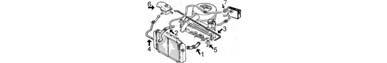 Circuit de refroidissement COURIER 1.3i moteur essence HCS avant 5/99 Circuit de refroidissement COURIER 1.3i moteur essence HCS avant 5/99