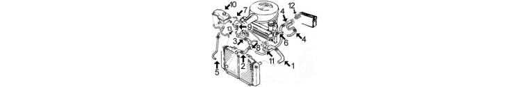 Circuit de refroidissement COURIER 1.8 Diesel moteur KENT avant 4/99 Circuit de refroidissement COURIER 1.8 Diesel moteur KENT avant 4/99